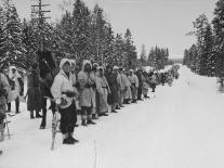 Finnish Soldiers Lining Up in the Snow During War with Russia-Carl Mydans-Premium Photographic Print