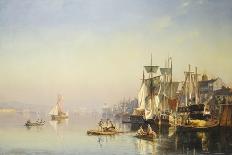 Fishing Boats and Barges on the Thames at Greenwich-Carl Neumann-Framed Giclee Print