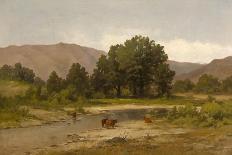 Cows Resting at the Meadow Brook, 1900-Carl von Perbandt-Framed Giclee Print