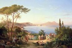 Naples Seen from the Slopes of the Vomero-Carl Wilhelm Goetzloff-Framed Stretched Canvas