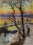 The Footbridge, Lidingobron. 1918-Carl Wilhelmson-Framed Premier Image Canvas