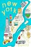 Illustrated State Maps New York-Carla Daly-Art Print