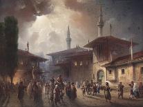 Evening Amusements Outside the Gates of Constantinople, 1841-Carlo Bossoli-Framed Giclee Print