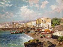 Fishing Boats on the Beach at Marinella, Naples-Carlo Brancaccio-Framed Giclee Print