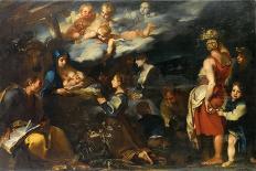 Adoration of the Child with Saint Luke, C.1700-Carlo Donelli-Mounted Giclee Print