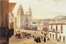 Plaza Mayor De Guonajuato (Coloured Engraving)-Carlos Nebel-Framed Premier Image Canvas