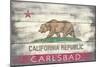 Carlsbad, CA - California State Flag - Barnwood-Lantern Press-Mounted Art Print