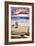 Carlsbad, California - Beach Scene and Surfers-Lantern Press-Framed Art Print