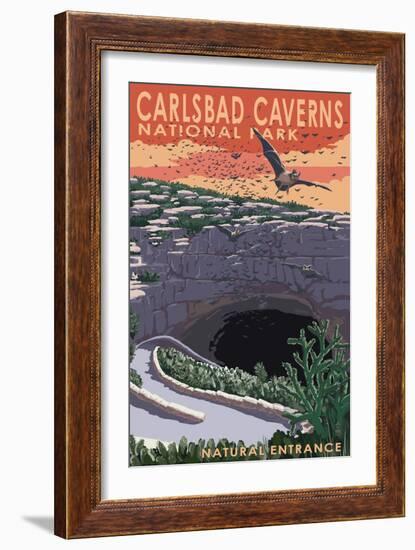 Carlsbad Caverns National Park, New Mexico - Natural Entrance-Lantern Press-Framed Art Print