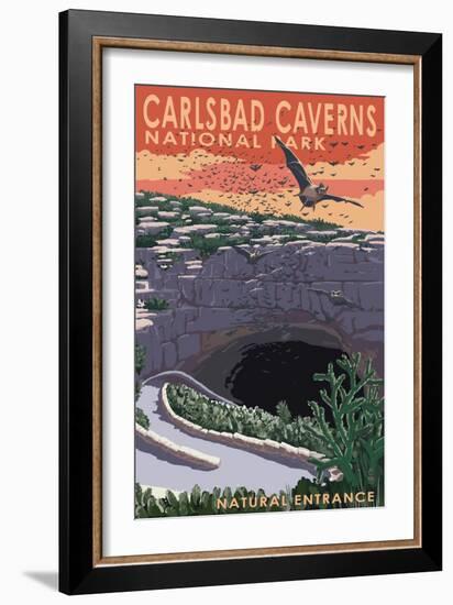Carlsbad Caverns National Park, New Mexico - Natural Entrance-Lantern Press-Framed Art Print