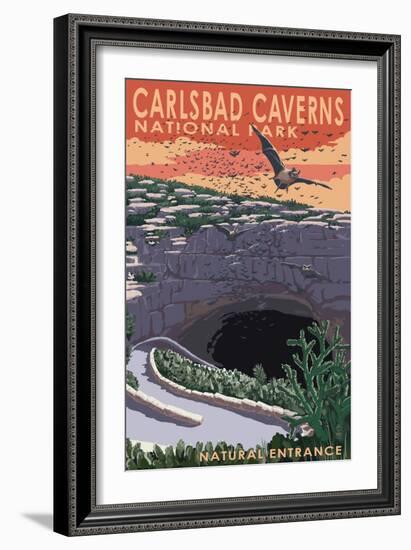 Carlsbad Caverns National Park, New Mexico - Natural Entrance-Lantern Press-Framed Art Print