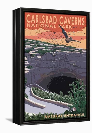 Carlsbad Caverns National Park, New Mexico - Natural Entrance-Lantern Press-Framed Stretched Canvas