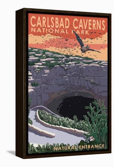 Carlsbad Caverns National Park, New Mexico - Natural Entrance-Lantern Press-Framed Stretched Canvas