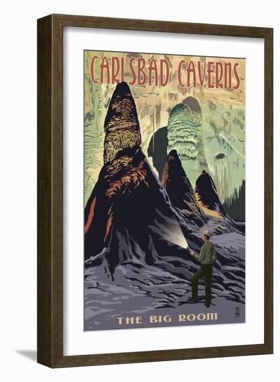 Carlsbad Caverns National Park, New Mexico - The Big Room-Lantern Press-Framed Art Print