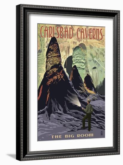 Carlsbad Caverns National Park, New Mexico - The Big Room-Lantern Press-Framed Art Print