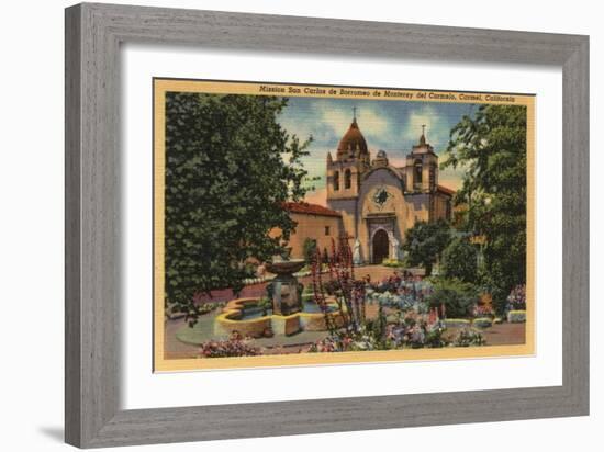 Carmel, CA - Mission San Carlos de Borromeo de Monterey-Lantern Press-Framed Art Print