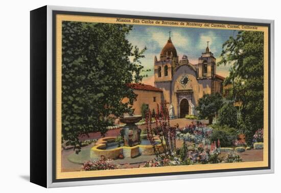 Carmel, CA - Mission San Carlos de Borromeo de Monterey-Lantern Press-Framed Stretched Canvas