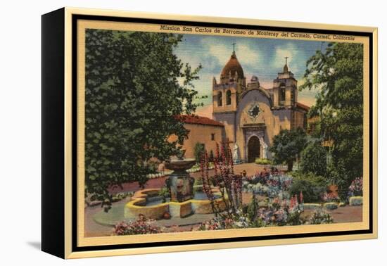 Carmel, CA - Mission San Carlos de Borromeo de Monterey-Lantern Press-Framed Stretched Canvas