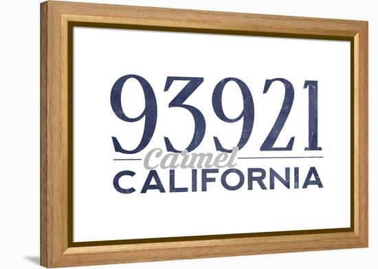 Carmel, California - 93921 Zip Code (Blue)-Lantern Press-Framed Stretched Canvas