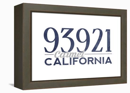 Carmel, California - 93921 Zip Code (Blue)-Lantern Press-Framed Stretched Canvas