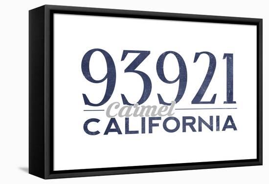 Carmel, California - 93921 Zip Code (Blue)-Lantern Press-Framed Stretched Canvas