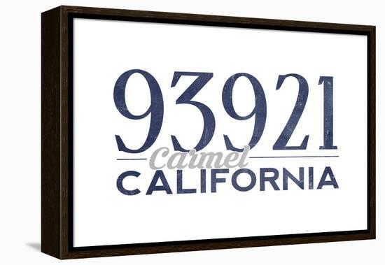 Carmel, California - 93921 Zip Code (Blue)-Lantern Press-Framed Stretched Canvas