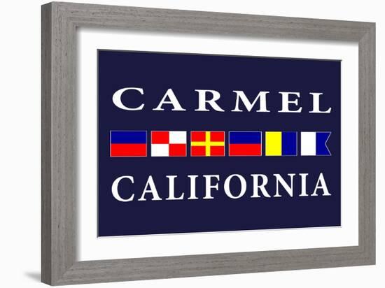 Carmel, California - Nautical Flags-Lantern Press-Framed Art Print