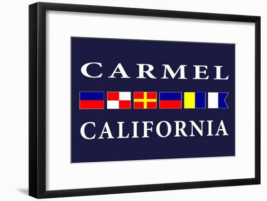 Carmel, California - Nautical Flags-Lantern Press-Framed Art Print