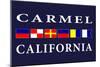 Carmel, California - Nautical Flags-Lantern Press-Mounted Art Print