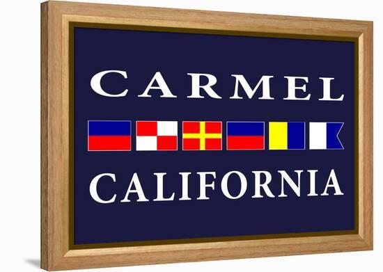 Carmel, California - Nautical Flags-Lantern Press-Framed Stretched Canvas