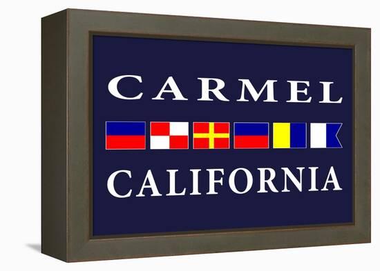 Carmel, California - Nautical Flags-Lantern Press-Framed Stretched Canvas