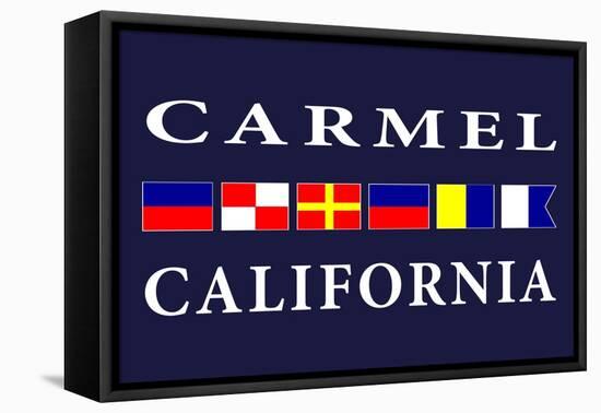 Carmel, California - Nautical Flags-Lantern Press-Framed Stretched Canvas