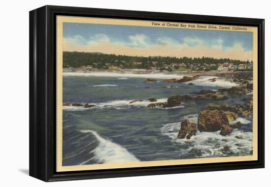Carmel, California - View of Carmel Bay from Scenic Drive-Lantern Press-Framed Stretched Canvas