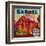 Carmel Orange Label - East Highlands, CA-Lantern Press-Framed Art Print