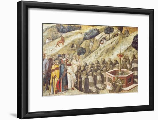 Carmelites Praying, Detail from Dais of Carmine Altarpiece-Pietro Lorenzetti-Framed Giclee Print