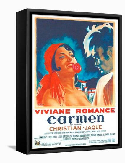 Carmen, French poster, Viviane Romance, Jean Marais, 1945-null-Framed Stretched Canvas