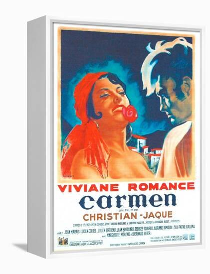 Carmen, French poster, Viviane Romance, Jean Marais, 1945-null-Framed Stretched Canvas