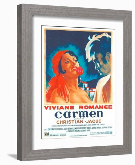 Carmen, French poster, Viviane Romance, Jean Marais, 1945-null-Framed Art Print