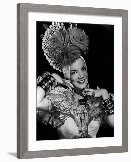 Carmen Miranda, ca. 1940s-null-Framed Photo