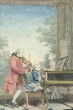 Leopold Mozart and His Children Wolfgang Amadeus and Maria Anna 1777-Carmontelle-Giclee Print