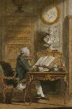 Monsieur De Cormainville in His Library, Writing at His Desk-Carmontelle-Giclee Print