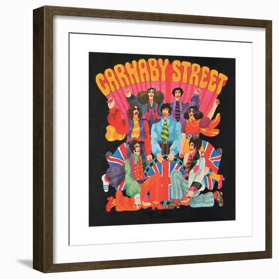 Carnaby Street, from 'Carnaby Street' by Tom Salter, 1970-Malcolm English-Framed Giclee Print