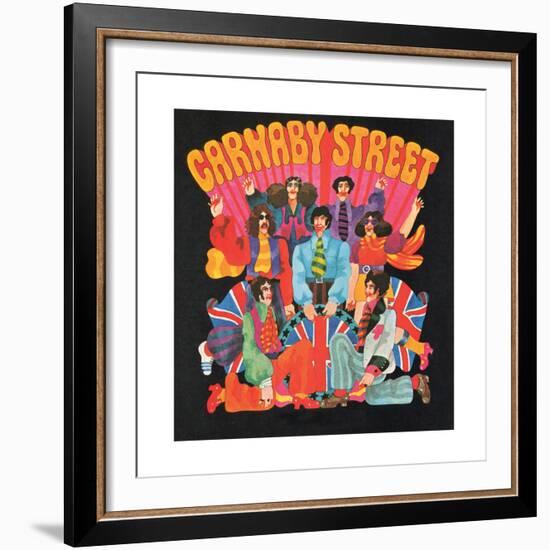 Carnaby Street, from 'Carnaby Street' by Tom Salter, 1970-Malcolm English-Framed Giclee Print