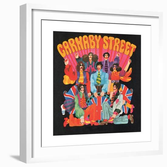 Carnaby Street, from 'Carnaby Street' by Tom Salter, 1970-Malcolm English-Framed Giclee Print