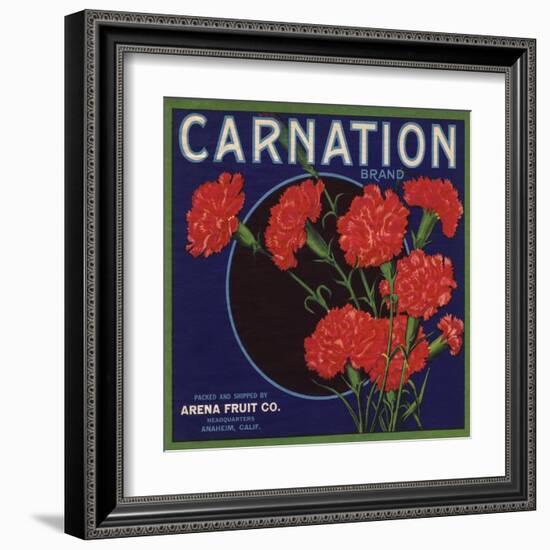 Carnation Brand - Anaheim, California - Citrus Crate Label-Lantern Press-Framed Art Print