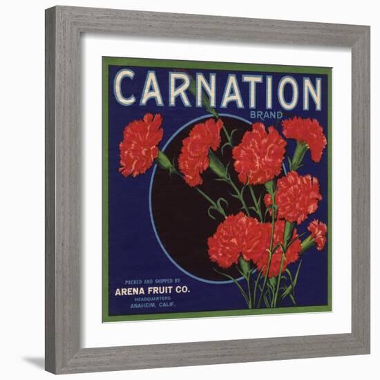 Carnation Brand - Anaheim, California - Citrus Crate Label-Lantern Press-Framed Premium Giclee Print