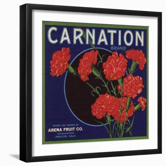 Carnation Brand - Anaheim, California - Citrus Crate Label-Lantern Press-Framed Premium Giclee Print