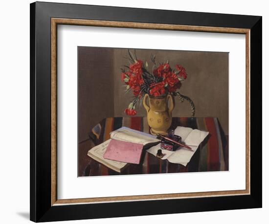 Carnations and Account Books-Edgar Degas-Framed Giclee Print