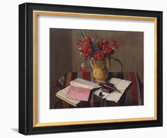 Carnations and Account Books-Edgar Degas-Framed Giclee Print