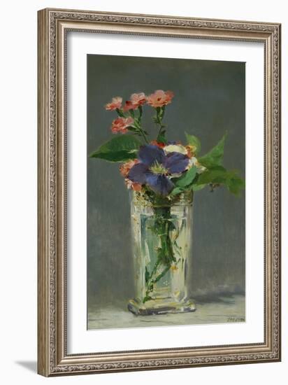 Carnations and Clematis in a Crystal Vase, 1882-Edouard Manet-Framed Giclee Print